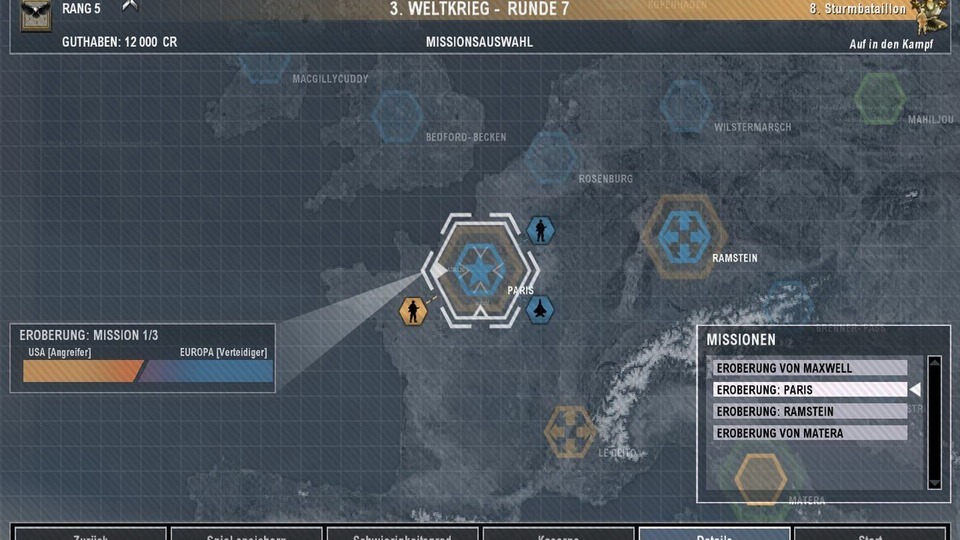 Im dritten Weltkrieg können die Einsatzorte selbst gewählt werden.