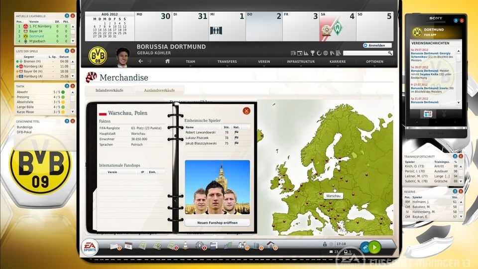 Fanshop-Errichtung im Ausland