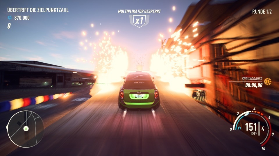 Speedcross fordert Drifts, Sprünge, Geschwindigkeit und Zerstörung in einem Rennen.