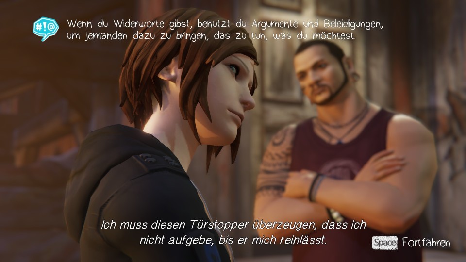 Mit den Widerworte-Herausforderungen versucht Chloe in Gesprächsduellen zu überzeugen.